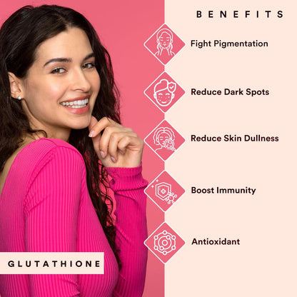 Simply Herbal L Glutathione 1000mg Capsules With Vitamin C & E for Immune Support, Healthy Radiant Skin Glowing, Antioxidant Support, Grape Seed Extract & Biotin - 60 Veg Capsules