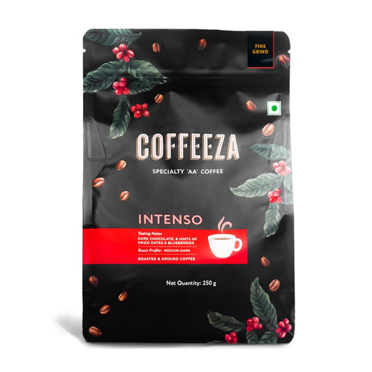 COFFEEZA - Coarse Grind - Intenso - 250G - Medium-Dark Roast 100% Arabica Ground Coffee Powder Packet