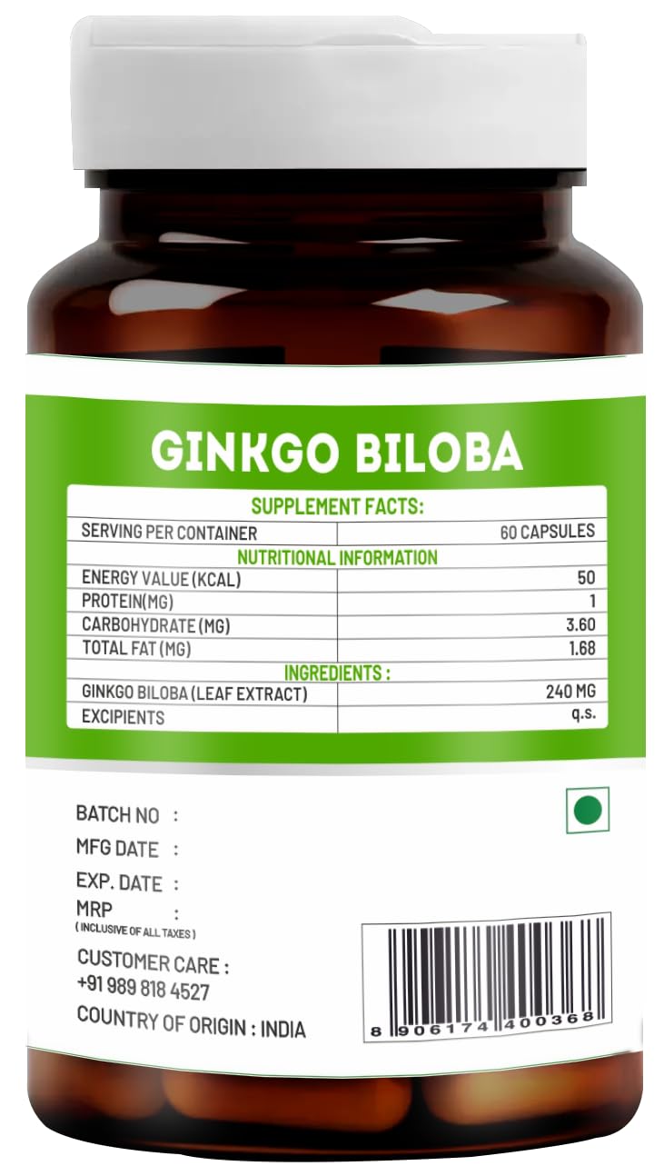 VitaWin Ginkgo Biloba For Brain Tonic, Herbal Nutrition Supplement, Nat- image 5