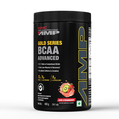 GNC AMP Gold Series BCAA Advanced | 400 gm | 30 Servings | Fastest Muscle Recove