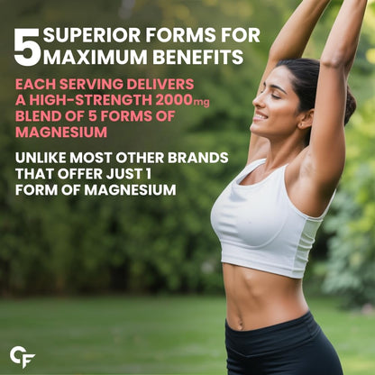 Carbamide Forte Magnesium Supplement with 5X Strength, formulated with Magnesium Glycinate & Citrate and a Triple Mineral Complex | 2000 mg per Serving | 120 Tablets