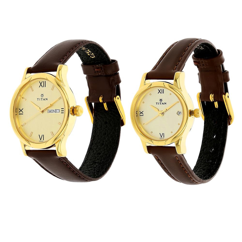 Titan Analog Gold Dial Unisex's Watch-NL15802490YL05- image 6