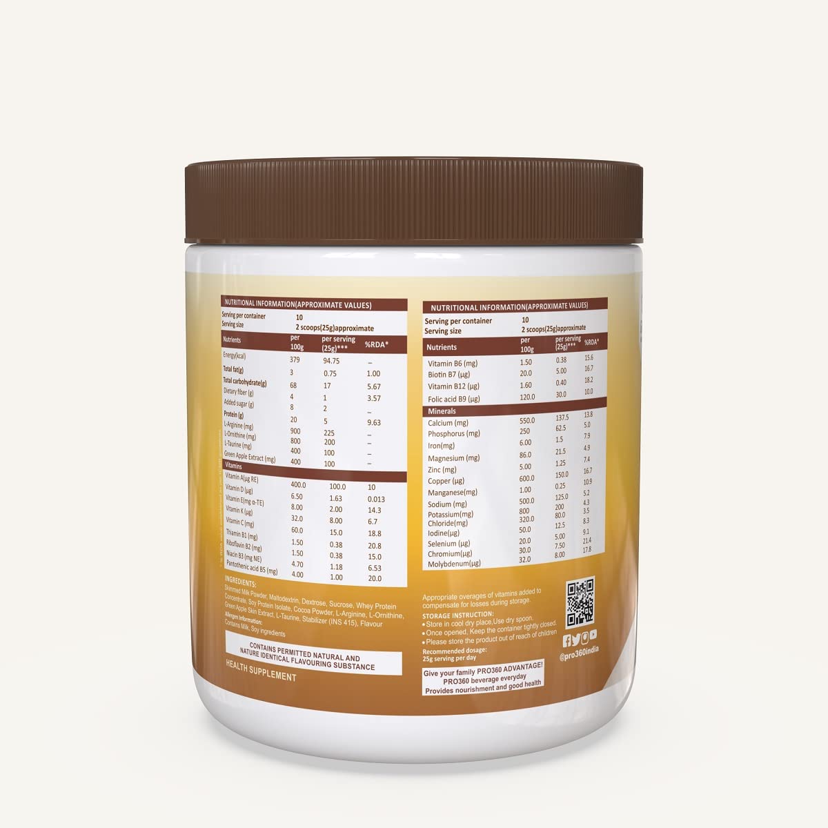 Pro360 Hair Grow Protein Powder for Healthy Hair Growth Nutrition Supplement for Men and Women - Enriched with Biotin and Green Apple Skin Extract - Chocolate Flavor (250+250) g (Pack of 2)
