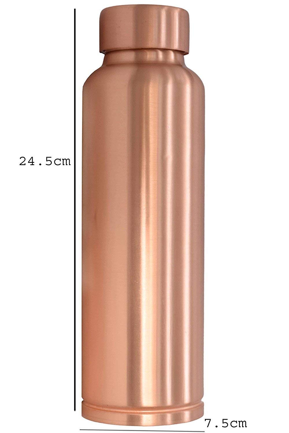 PIEPOT 100% Pure Copper Water Bottle 1 Litre/tamba bottle 1 litre/Drinking Water bottle copper (Brown, Pack of 1) (Ring Base Bottle)