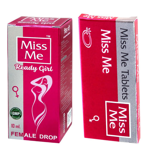 Miss ME Ayurvedic tablet for female (6 tablets in one strip ) & Drop For women 10 ml With Shatavari and 8+ ayurvedic herbs | Colourless & Flavourless Herbal Supplement | Can Be Mixed with Juice, Water, or Milk | 4–5 Drops Twice Daily combo