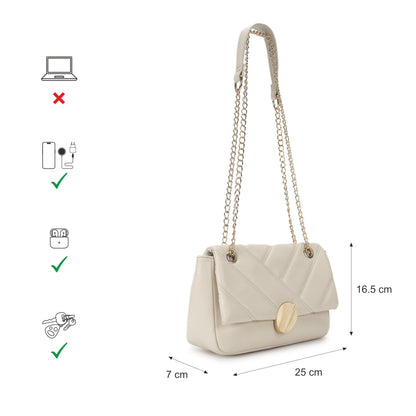 Fastrack Casual Sling Bag with Magnetic Closure for Girls, Medium Size with Internal Zipper, Made with High-Quality Faux Leather, Versatile and Durable Design