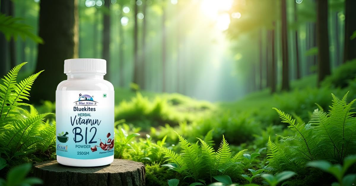 Bluekites Herbal Vitamin B12 Powder Chocolate flavour 250gm pack of 2