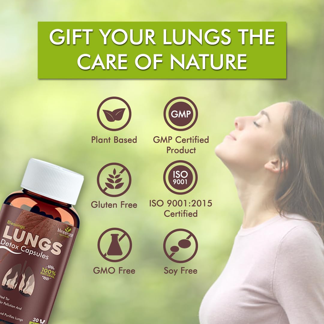 Blessings Ayurveda's Lungs Detox Capsules for Men & Women 100% Natural- image 2