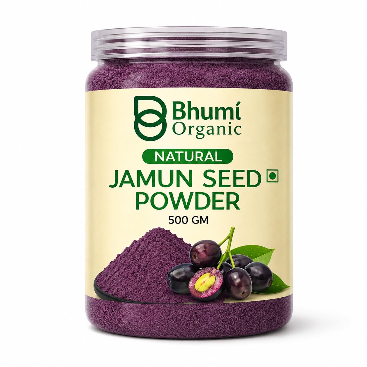 Bhumi Organic Ayurveda Jamun Seed Powder for Diabetes (500 gm) - Herbal Supplement