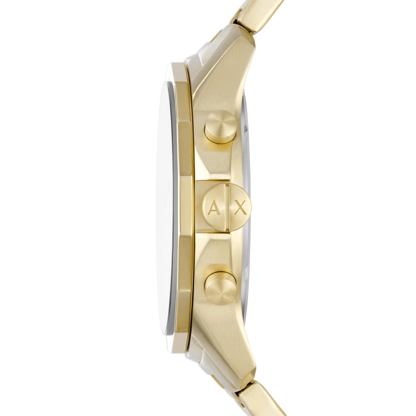 Armani Exchange Stainless Steel Analog Gray Dial Men Watch-Ax1721, Gold Band