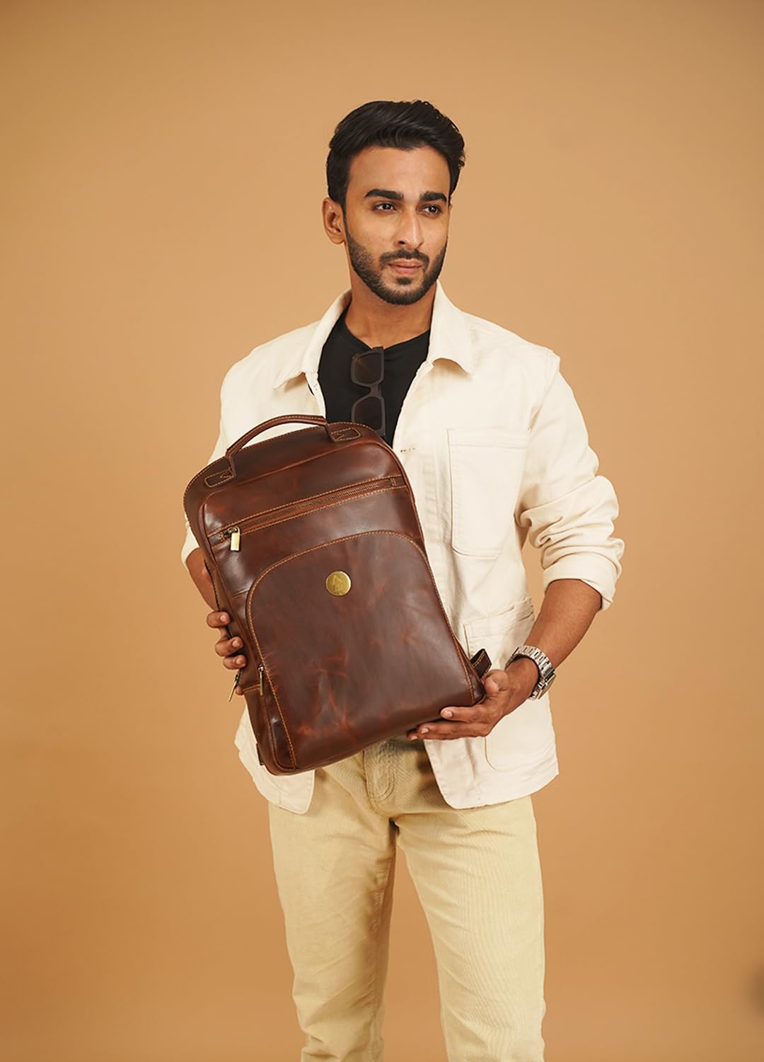 PICCO MASSIMO Leather Laptop Backpacks Professional Office Accessory |- image 5