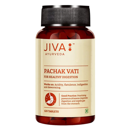 Jiva Pachak Vati Tablets 500mg 120 Tablet | Helpful In Digestion |Goodness Of Babool, Ajwain, Amalaki & Lavang | For Men & Women - 120 Tablet (Pack of 1)