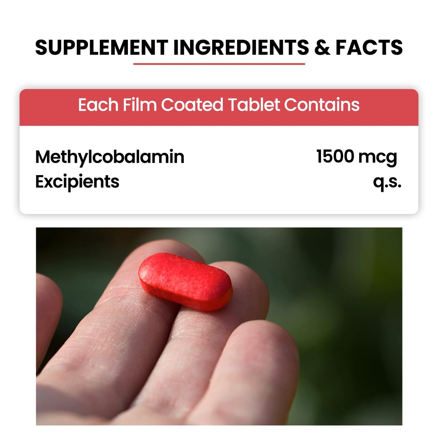 Vlado's Himalayan Organics Vitamin B12 Tablets 1500 mcg -Active form of Methylcobalamin Vitamin B12 Supplements for Men & Women - Pack of 2-180 Veg Tablets