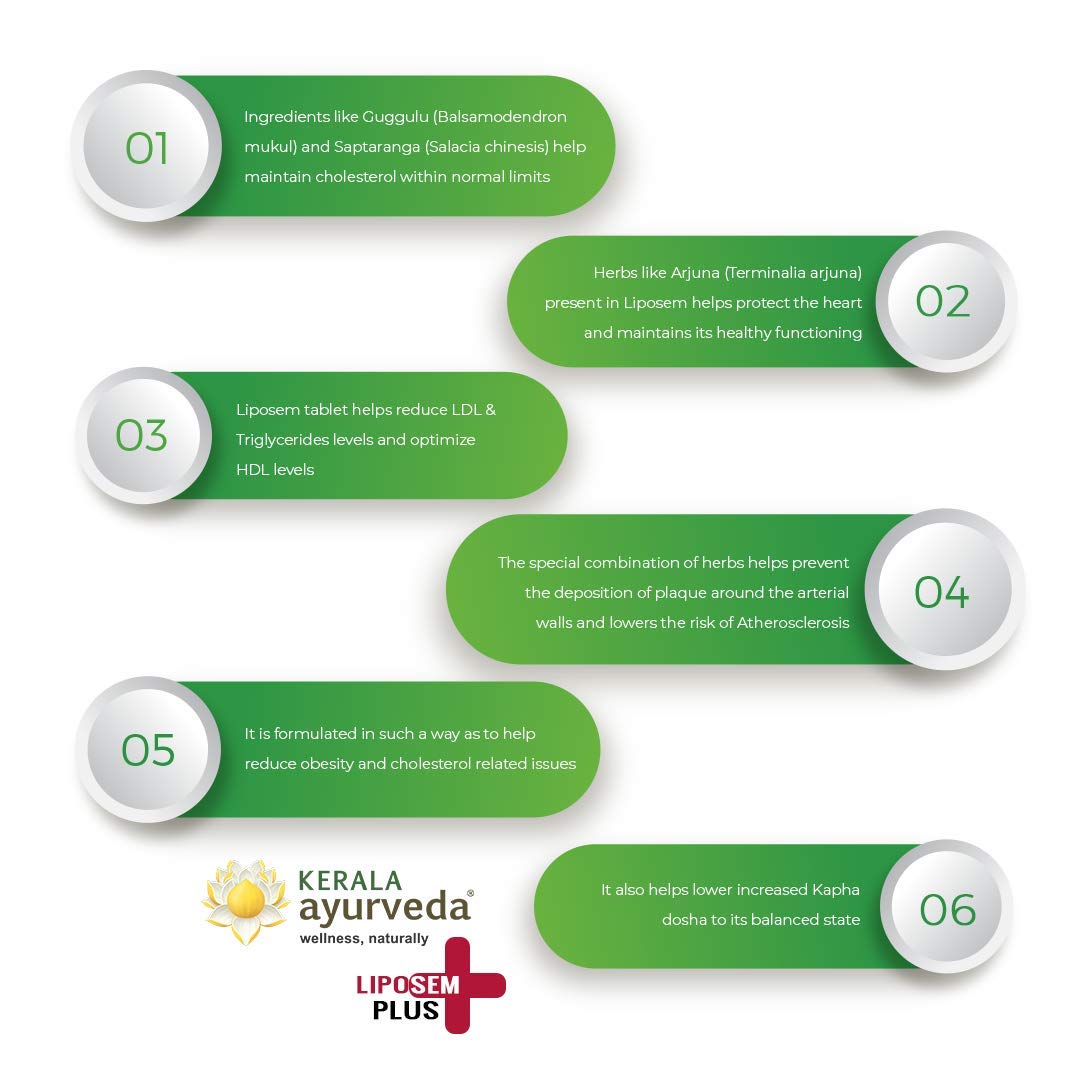 Kerala Ayurveda Liposem Plus Tablet - 100 Count- image 3