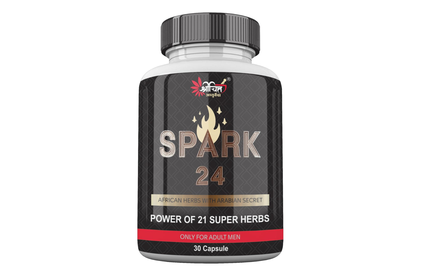 Shrichitt Ayurveda Spark 24 Herbal Capsules | Ayurvedic Herbal Supplement | 30 Capsules (Pack of 1)