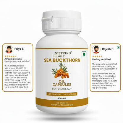 Hippophae Rhamnoides Oil Capsules 500mg | Natural BPH & Urinary Flow Support | Sea Buckthorn Extract | Complete Omega 3 6 7 9 | Prostate Supplement for Men | 30 Softgels