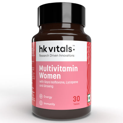 HealthKart HK Vitals Multivitamin For Women (30 Tablets) |With Zinc, Vitamin C, Vitamin D, Multiminerals & Ginseng Extract