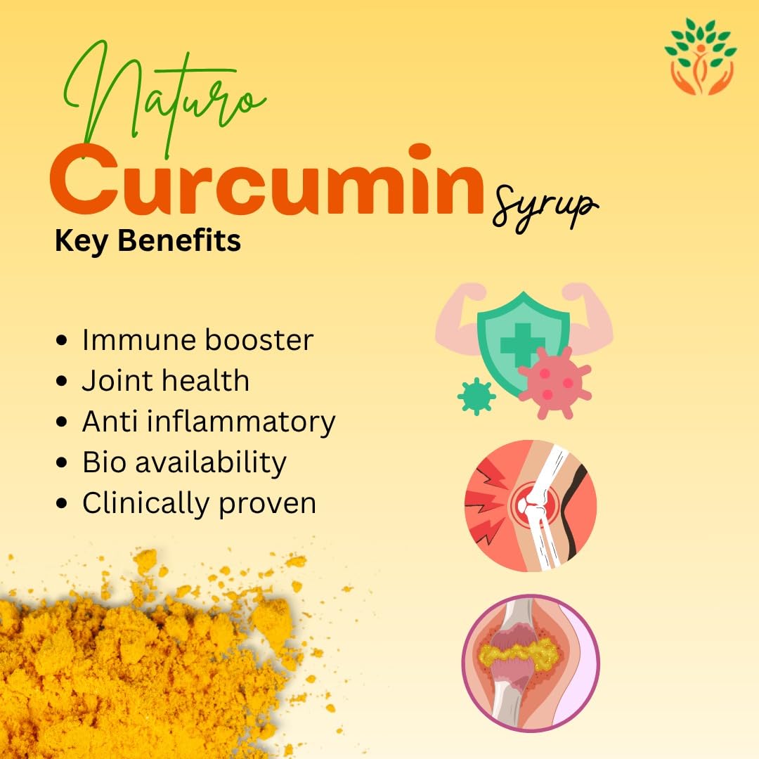 Naturo Curcumin Syrup – High Absorption Turmeric Liquid | Alcohol-Free | Mediwin Quality