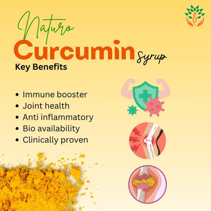 Naturo Curcumin Syrup – High Absorption Turmeric Liquid | Alcohol-Free | Mediwin Quality