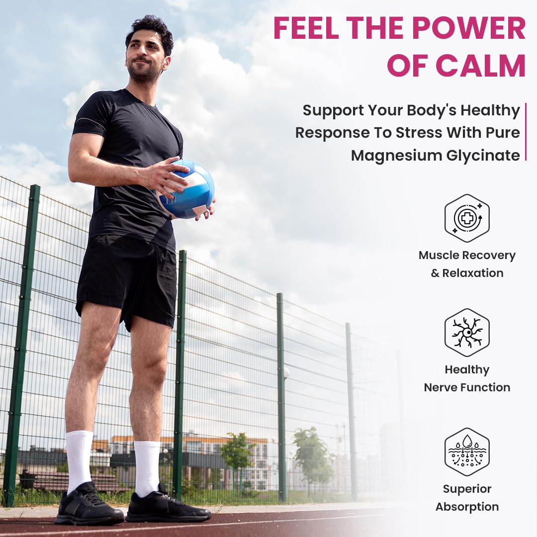 NATURYZ Triple Strength Magnesium Glycinate 2000mg & Calming Herbs for Men & Women | Chamomile | Valerian Extract | 100% RDA Magnesium | Supports Nerve Health, Muscle Relaxation & Sleep Quality - 90 Tablets