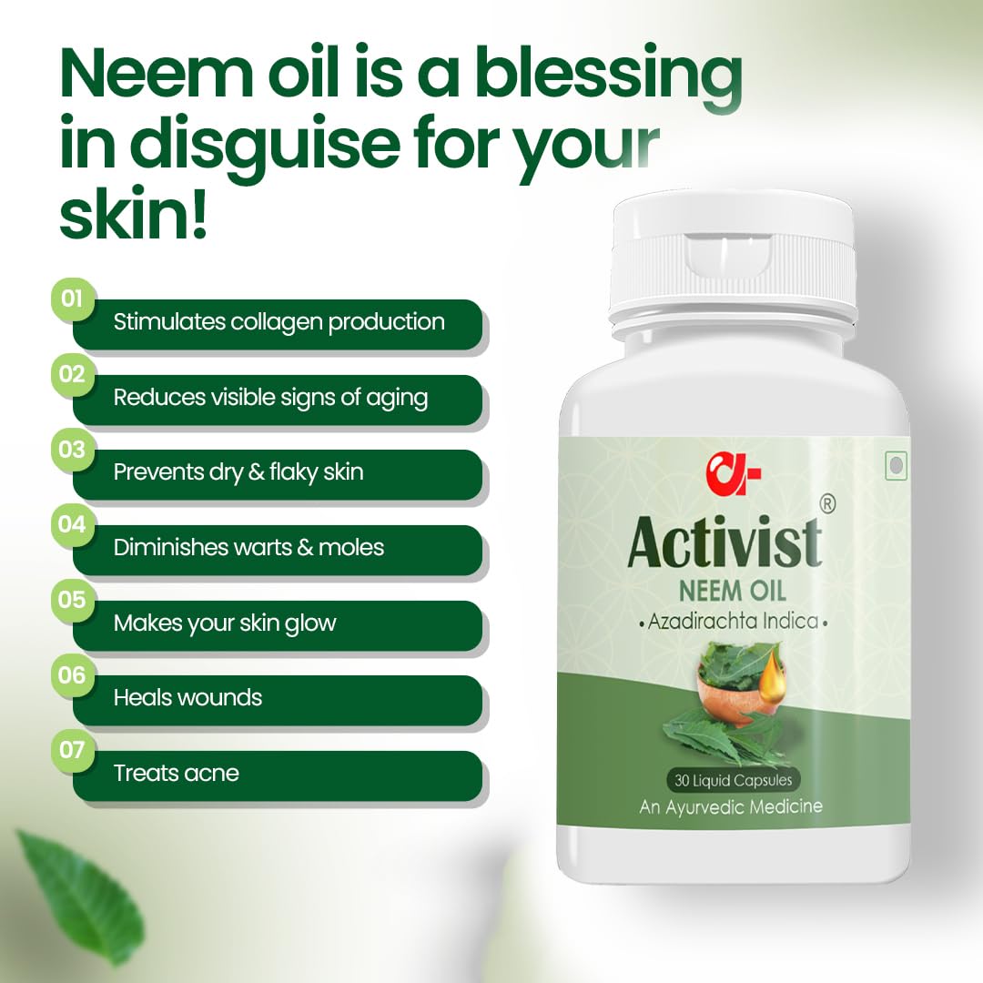 Activist - Neem Oil Neem Extract Antioxidant Supports Detoxification and Improves Immunity Metabolism Keeps Skin Healthy New