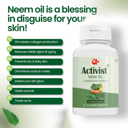 Activist - Neem Oil Neem Extract Antioxidant Supports Detoxification and Improves Immunity Metabolism Keeps Skin Healthy New