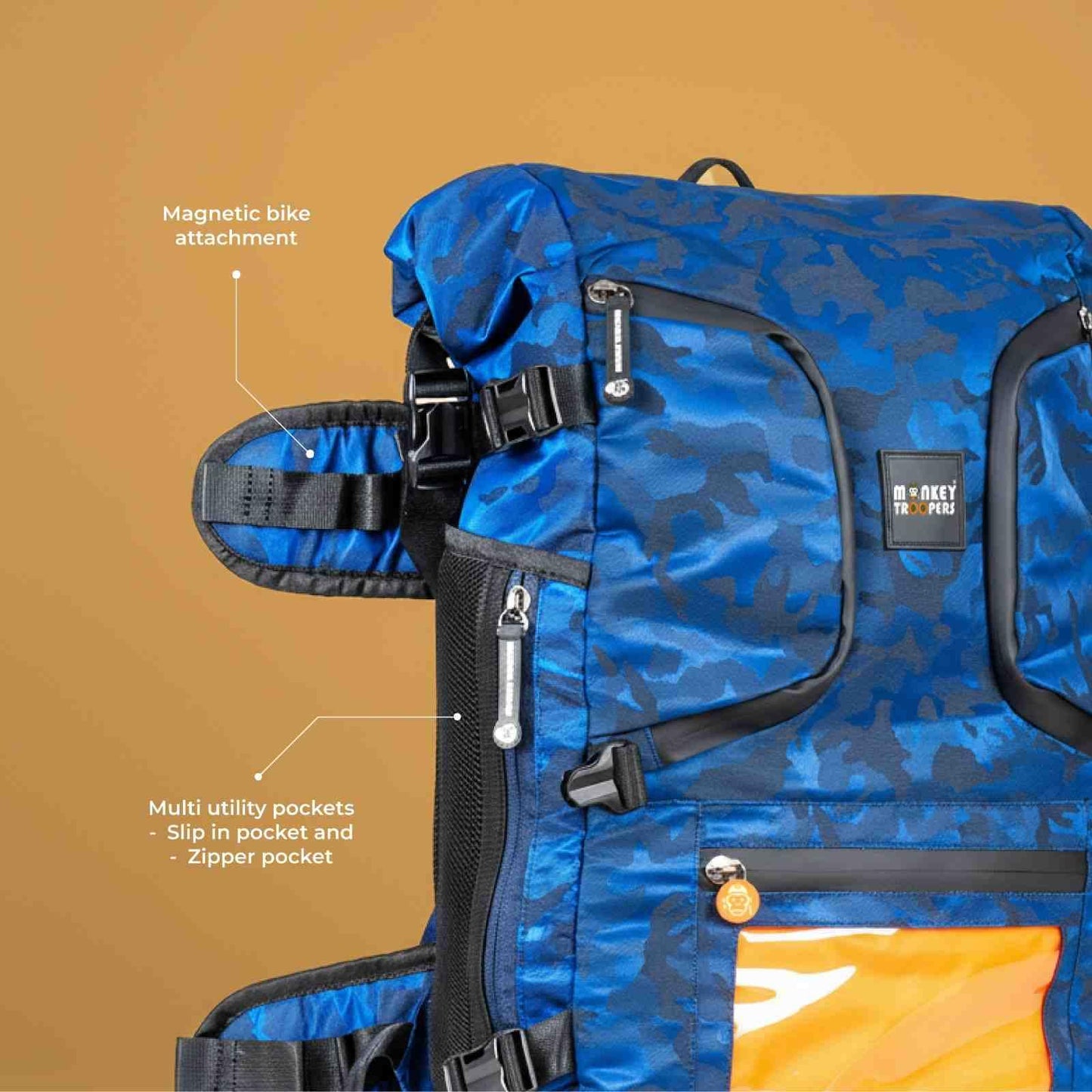 MONKEY TROOPERS Stormy Travel Backpack Bag for Man & Women, 25L