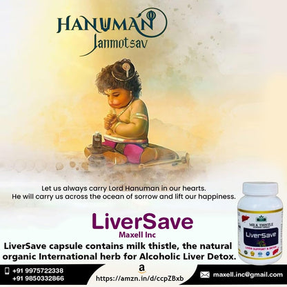 LiverSave Milk Thistle Ayurvedic Capsules | Alcoholic Liver, Support and Detox | Capsule For Detoxification, Digestive Health & Immune Boost