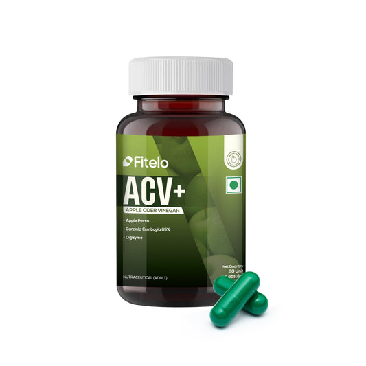 Fitelo ACV+ | Advanced Weight Loss Formula | With Garcinia Cambogia & Digestive Enzymes | Boosts Metabolism & Supports Gut Health | 60 Veg Capsules