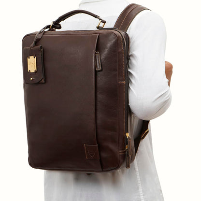 Hidesign Gitano 02 Dark Brown Men Backpack - L