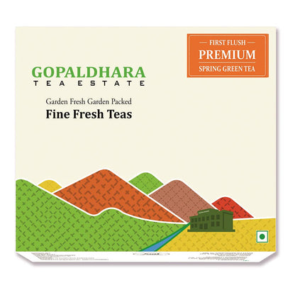 Gopaldhara Darjeeling Spring Green Tea 250 grams Paper Box - (Premium Series) FTGFOP1 First Flush Green Tea directly from the Highest Elevation 7000 Feet