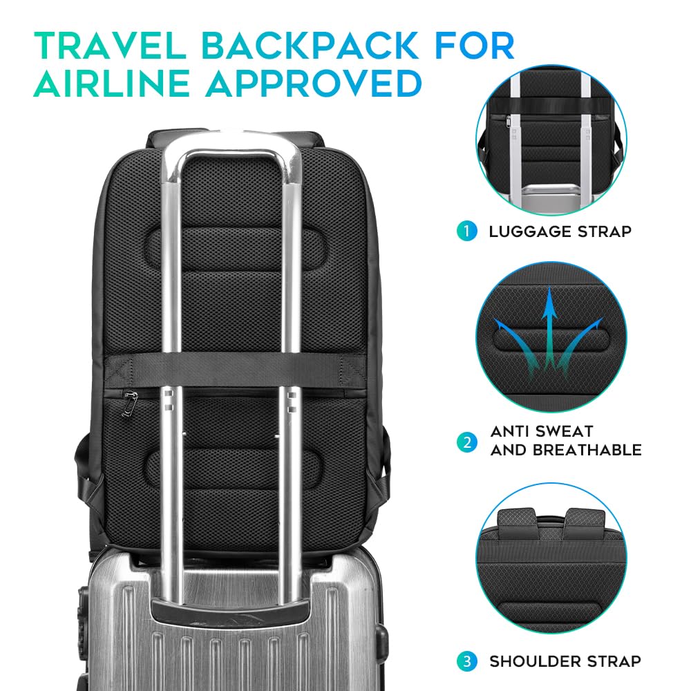 BANGE Business Smart Backpack Waterproof fit 15.6 Inch Laptop Backpack with USB Charging Port,Travel Durable Backpack, Gray, ??