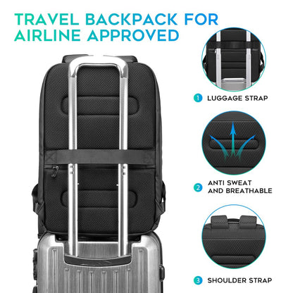 BANGE Business Smart Backpack Waterproof fit 15.6 Inch Laptop Backpack with USB Charging Port,Travel Durable Backpack, Gray, ??