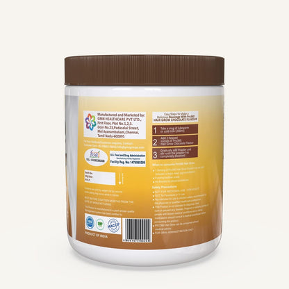 Pro360 Hair Grow Protein Powder for Healthy Hair Growth Nutrition Supplement for Men and Women - Enriched with Biotin and Green Apple Skin Extract - Chocolate Flavor (250+250) g (Pack of 2)