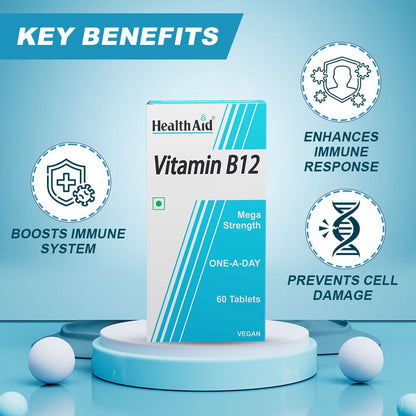 HealthAid Vitamin B12 Supplements – B12 Tablets for Men & Women | Suppo- image 5