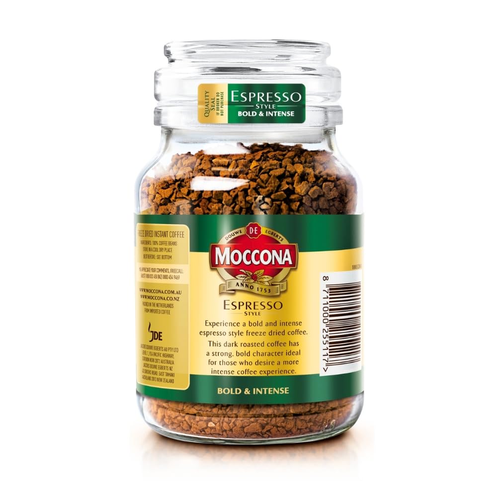 Moccona Espresso Instant Coffee 100g | Imported Coffee | Premium Arabica & Robusta Blend | Freeze-Dried | Bold & Strong Flavor