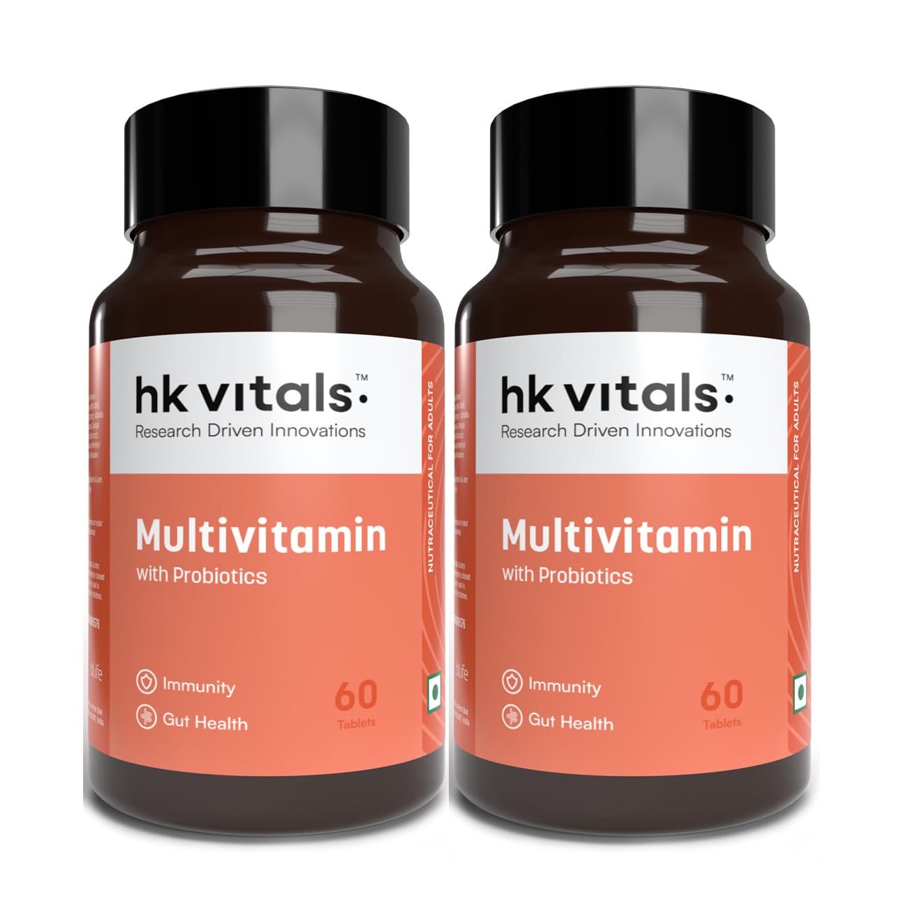 HealthKart hk vitals Multivitamin with Probiotics (120 Tablets) | For Men and Women | Vitamin C, Vitamin B, Vitamin D, & Zinc, Supports Immunity and Gut Health