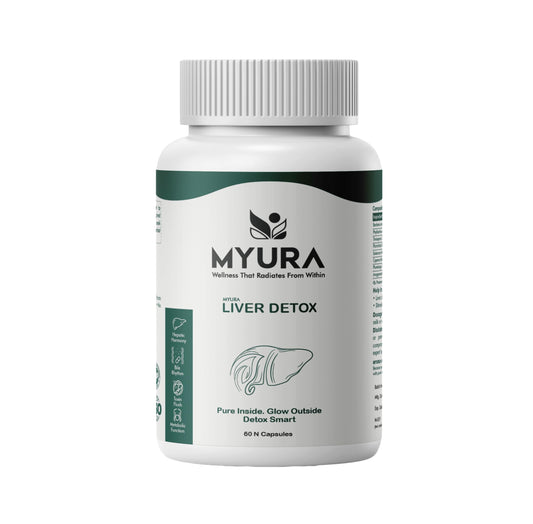 MYURA Liver Detox Formula | Ayurvedic Liver Cleanse & Detox Support | With Kalmegh, Kutki & Punarnava | 60 Veg Capsules | Supports Liver Purification & Metabolism
