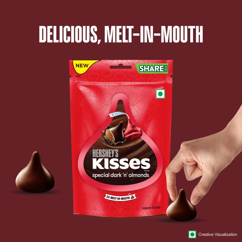 HERSHEY'S Kisses Special Dark 'N' Almonds 100.8 Gram