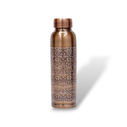 KUVI Copper Water Bottle 1 Litre | Leak Proof, Durable & Rust Proof | Ayurveda and Yoga Health Benefits | Eco Friendly Water Bottle 1000 ml | Office/Gym/Travel Bottle (Milton Matt A/E)