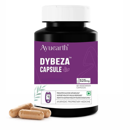 Ayuearth Dybeza | Diabetes Care Capsule | Diabetes Care Capsule Ayurvedic | Helps Control Blood Sugar Levels | Blood Sugar Control Tablets | 60 Veg Capsules