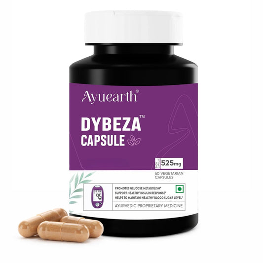 Ayuearth Dybeza | Diabetes Care Capsule | Diabetes Care Capsule Ayurvedic | Helps Control Blood Sugar Levels | Blood Sugar Control Tablets | 60 Veg Capsules