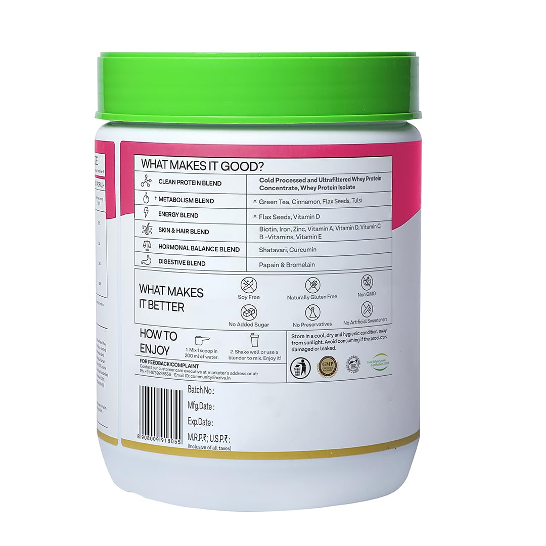 OZiva Protein & Herbs for Women (Vanilla Almond) I Manage Weight, Energ- image 3