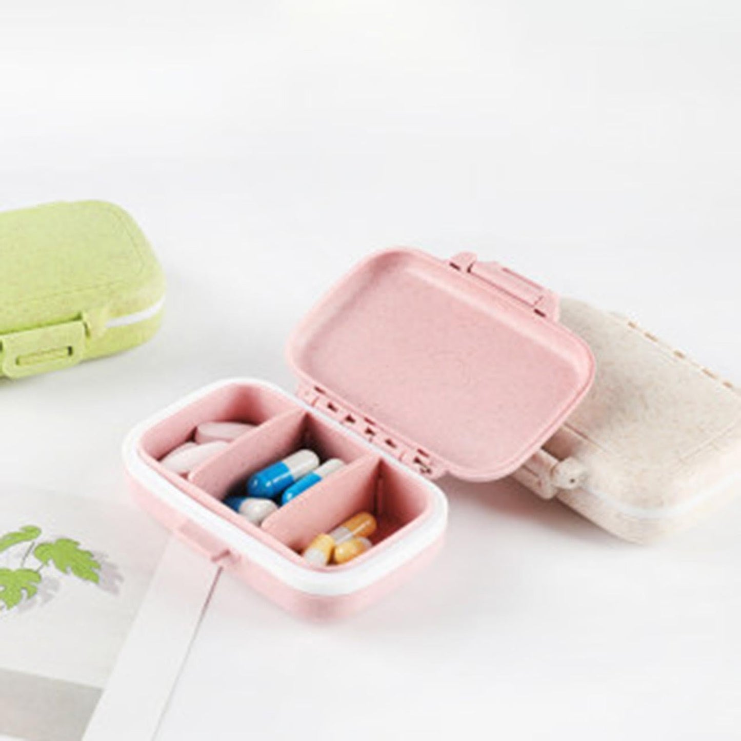 JAZZY PEARLS® 2xpill S Box Mini Portable Pills Organizer Case for Fish Oil Supplements Daily Bluepill Boxes Pill Cases Health Care Health