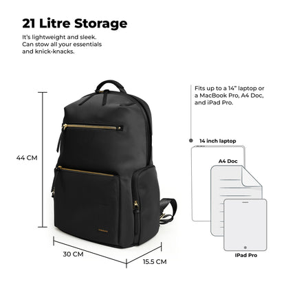 MOKOBARA Bliss 21L Laptop Backpack 14 Inch Office Travel Black