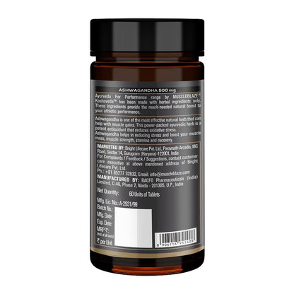 MuscleBlaze Koshaveda Ashwagandha 500mg (60 Tablets) | Ayurveda for Per- image 4