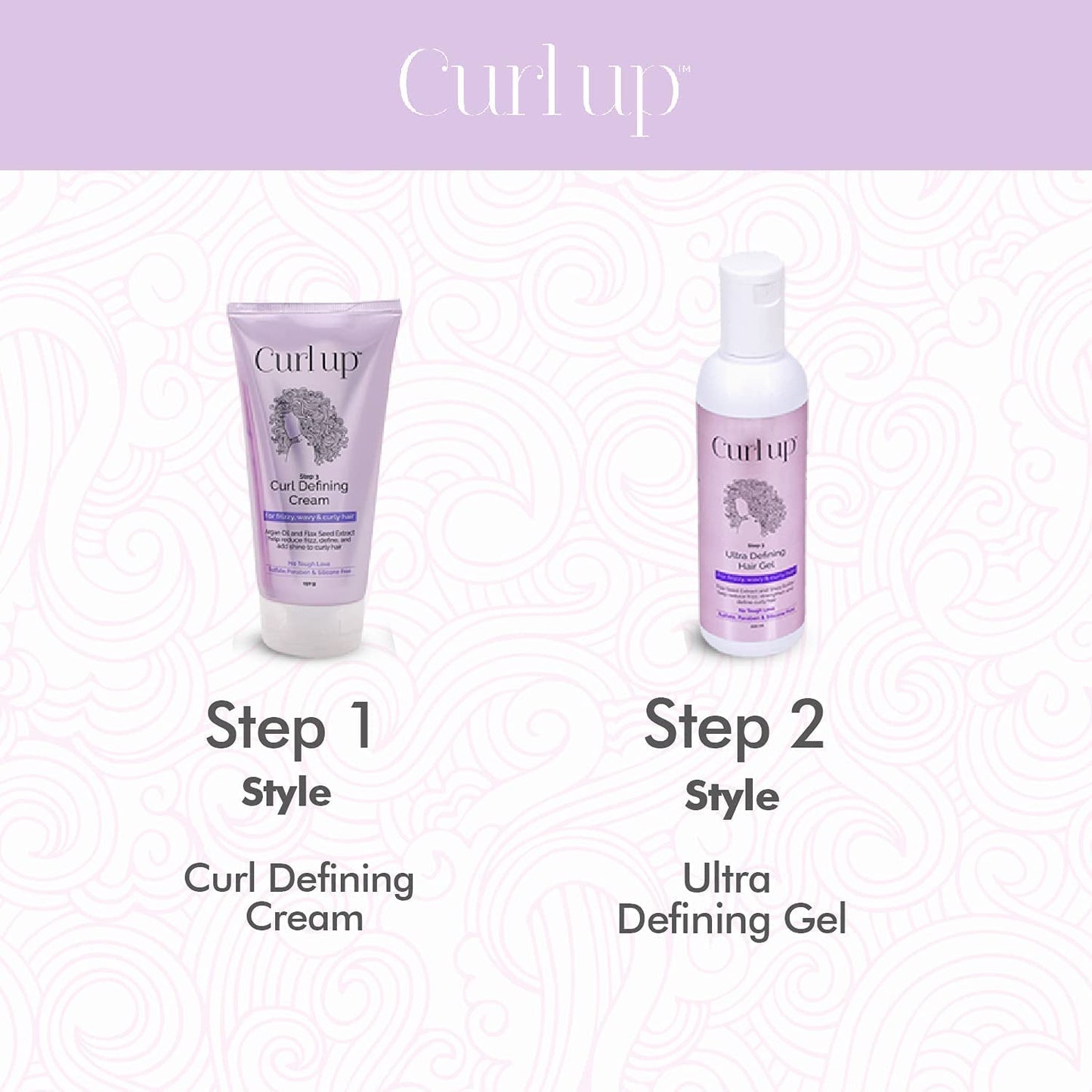 Curl up Curl Styling Combo With Curl Defining Cream & Ultra Defining Gel - For Dry Frizzy, Wavy & Curly Hair - Sulphate, Paraben & Silicone Free, Pack of 1