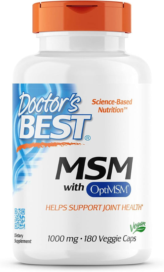 Doctor's Best, Best MSM, 1000 mg, 180 Veggie Caps