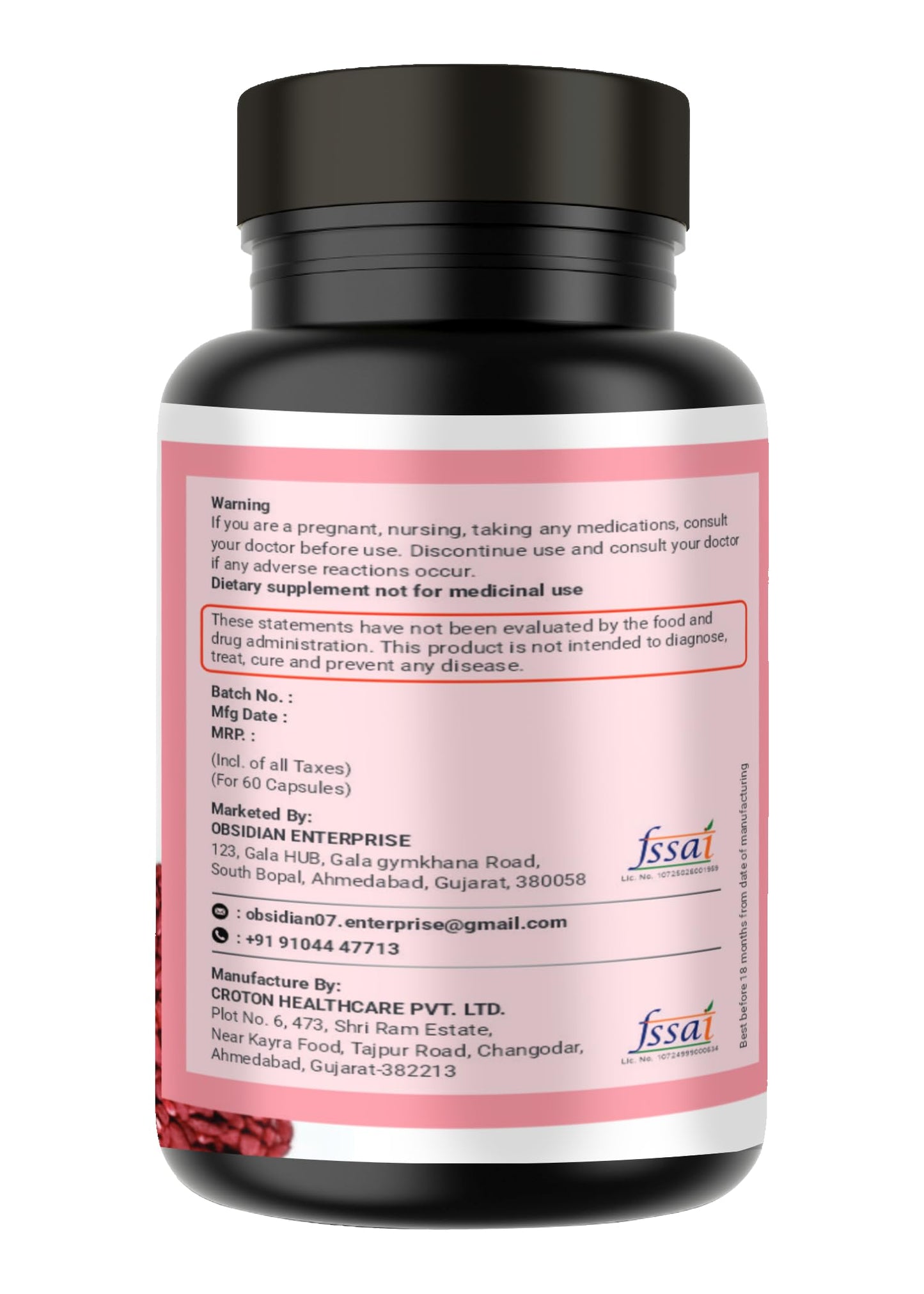 OBSIDIAN NUTRACEUTICALS | Red Yeast Rice 600 mg and Coenzyme Q10 100 mg, 60 Vegetarian Capsules | Heart & Lipid Support Formula |