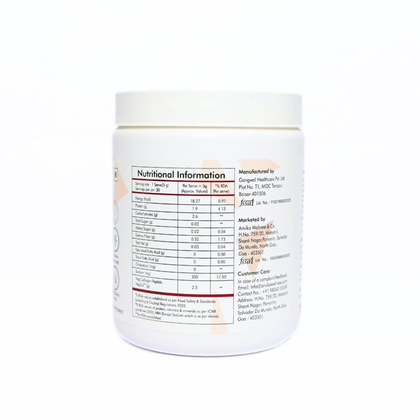 Anvika Veg Collagen Powder | Plant-Based Collagen Builder for Hair, Skin & Nails | Strawberry Flavor | 150g | Supports Skin Elasticity | Hair Growth & Joint Health